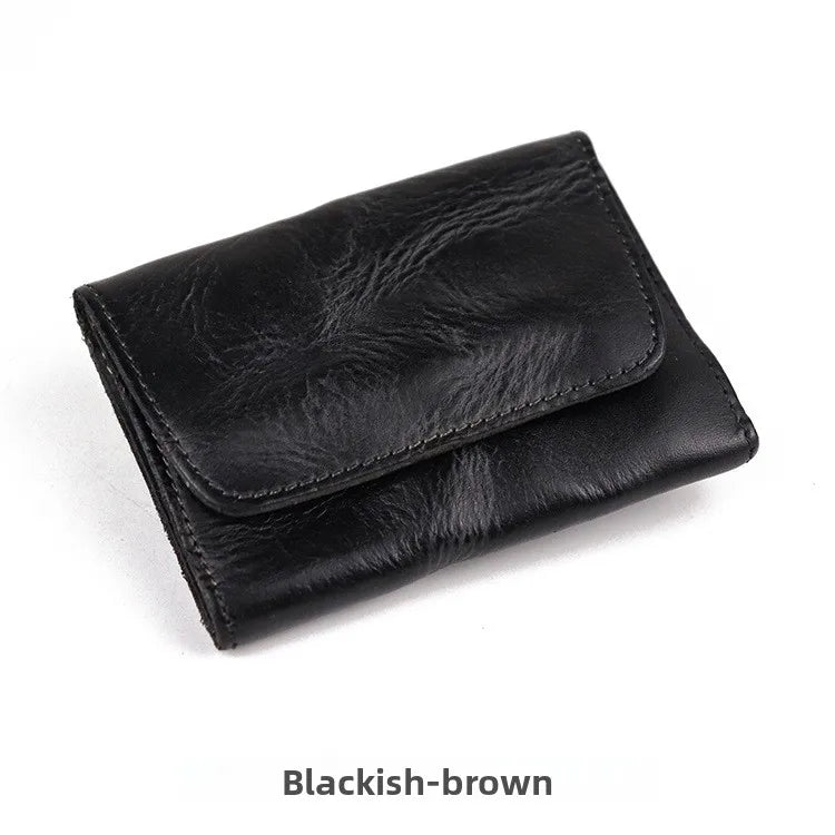New Simple Men Wallets High Quality Genuine Cow Leather Coin Pocket Retro Handmade Male Purses Card Holder Men's Money Clips