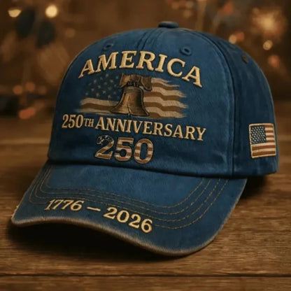 250th Anniversary Patriotic Baseball Caps, Retro Embroidered Adjustable Hats, Independence Day Gifts for History Enthusiasts