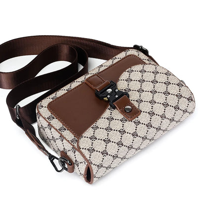 High-End Casual Shoulder Bag for Commuting Business Waterproof Daily Sling Bag Fashionable Jacquard Pattern Men's Crossbody Bag