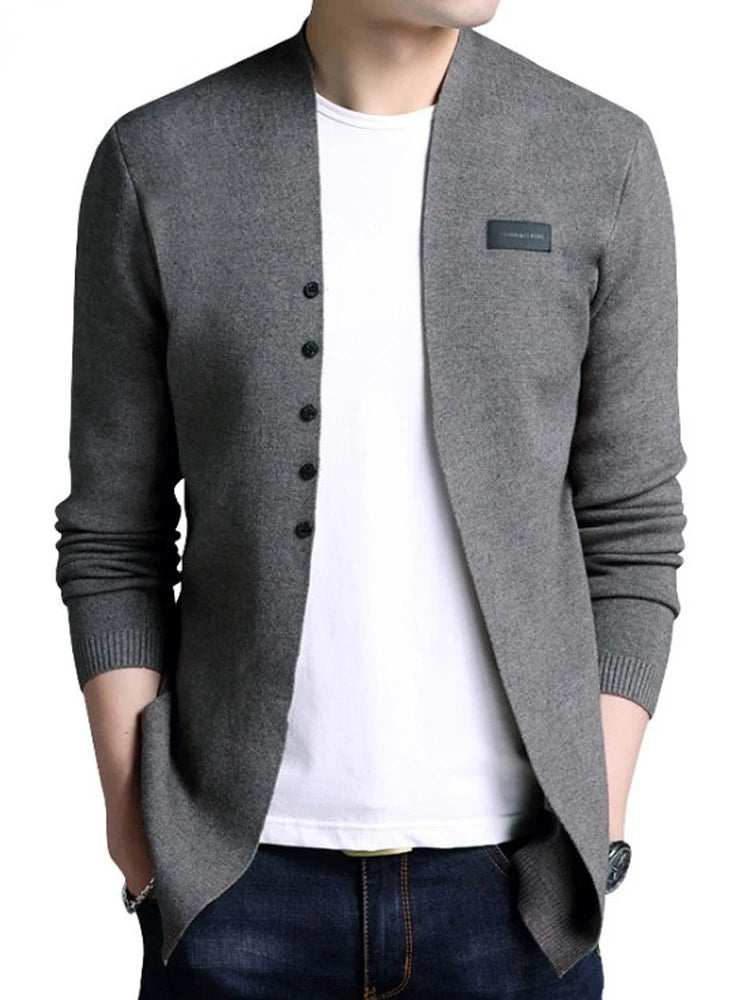 Men Spring Autumn Fashion Thin Sweater Coats Men Slim Fit V-Neck Cardigan Clothing Male Casual Knitted Jackets