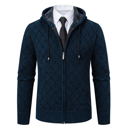 Winter plus velvet padded cardigan sweater men's sweater warm coat
