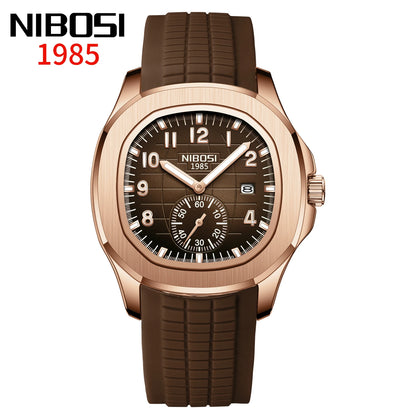 NIBOSI New Mens Watches Top Brand Luxury AQUANAUT Quartz Watches for Men Waterproof Luminous Auto Date Male Watch Reloj Hombre