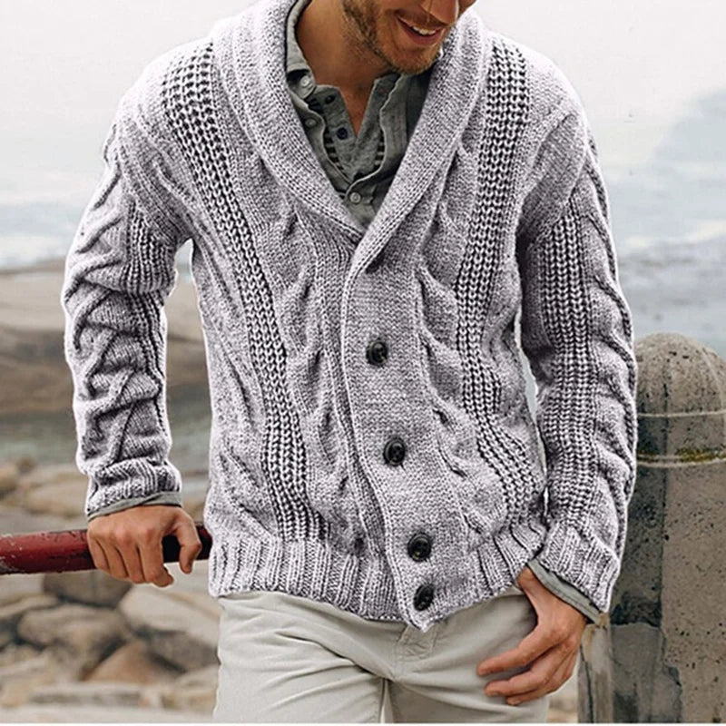 Knitted Cardigan Men's Single-breasted Loose Models Coarse Needle Sweater Men's Spring and Fall Outer Wear Mens Clothes