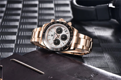 40mm New V2 PAGANI DESIGN Classic fashion Men Quartz Watches Sapphire Retro Chronograph Stainless Steel Waterproof Watch for Men