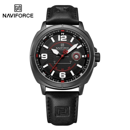 NAVIFORCE  High Quality Male Wristwatch PU Band Calendar Brand Men Quartz Watch Auto Date Display Waterproof Clocks Reloj Hombre