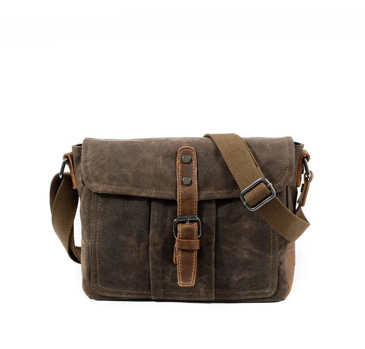 Retro crossbody bag casual canvas shoulder bag simple men's crossbody bag water-resistant men's bag horizontal Crossbody bag