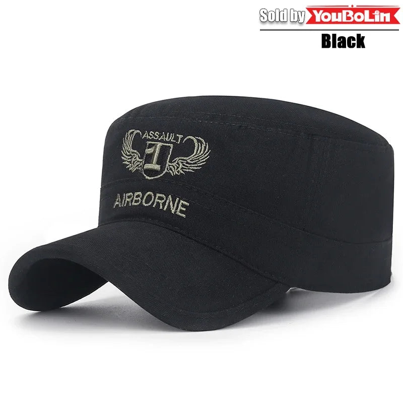 AIRBORNE Airborne Commando Cadet Flat Cap Sun Hat Trucker Caps Dad Hats