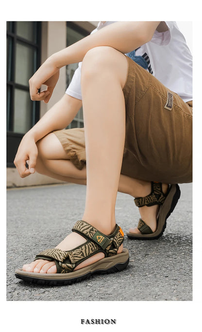 Men's Breathable Open-Toe Summer Sandals Lightweight Soft Sole Casual Beach Shoes for Outdoor Walking Non-Slip Size 40-45