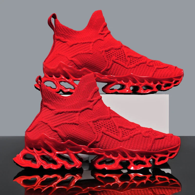 Men's Blade Type Shoes Breathable Shock Absorption Running Shoes Non-Slip Shoes For Jogging Tennis Gym Casual Walking Sneakers