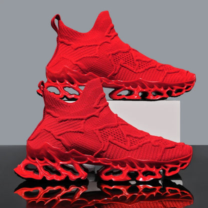 Men's Blade Type Shoes Breathable Shock Absorption Running Shoes Non-Slip Shoes For Jogging Tennis Gym Casual Walking Sneakers