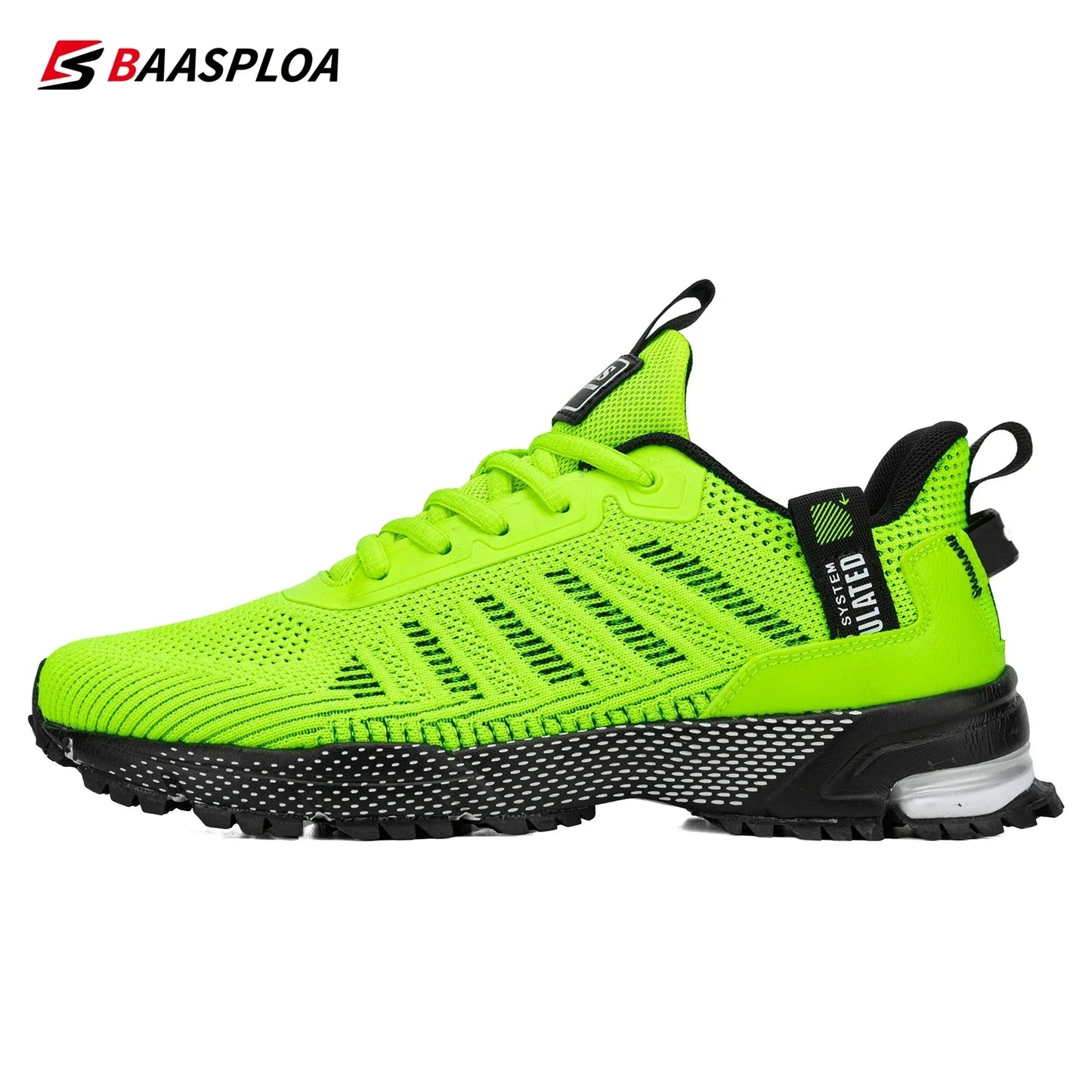 Baasploa Men Running Shoes Lightweight Breathable Jogging Sport Shoes Male Lace-up Fashion Comfort Casual Sneakers Non-slip