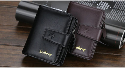 New Business Men Wallets Zipper Card Holder High Quality Male Purse New PU Leather Vintage Coin Holder Men Wallets