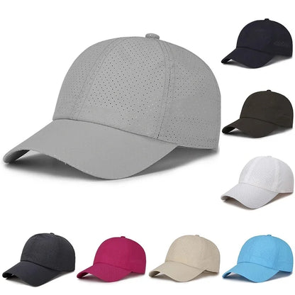 Breathable Baseball Cap Summer Quick Dry Mesh Hat Adjustable Sun Hat For Men Women Outdoor Comfortable Snapback Hat Fashion Caps