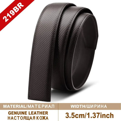 Men Belt Genuine Leather Belts Without Buckle Black Brown Men's Belts Without Buckle Cowskin  Luxury Belt  Cinturones Para Mujer