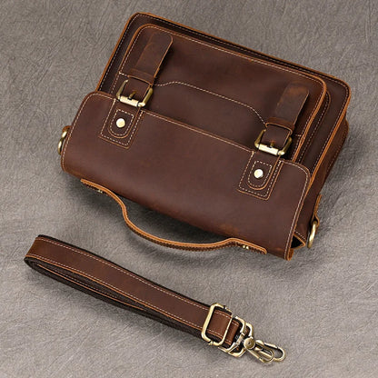 Luufan Crazy Horse Leather Men's Shoulder Bag Vintage Messenger Bags Men Male Small Travel Crossbody Bags Man Handbag Sling Bag