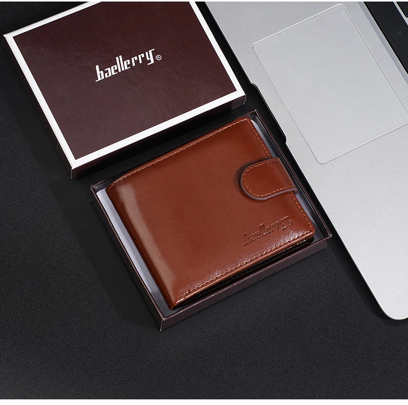 Baellerry New Short Men Wallets Zipper Coin Pocket Business Male Purses High Quality PU Card Holder Small Wallet For Men
