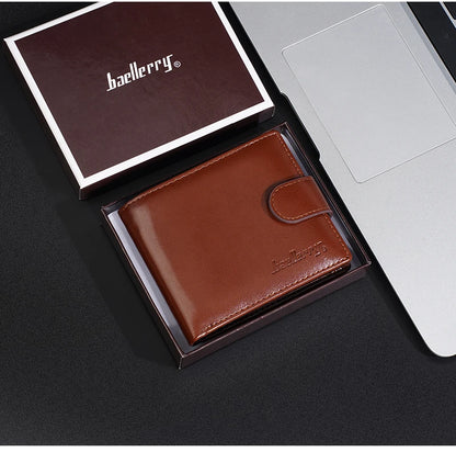Baellerry New Short Men Wallets Zipper Coin Pocket Business Male Purses High Quality PU Card Holder Small Wallet For Men
