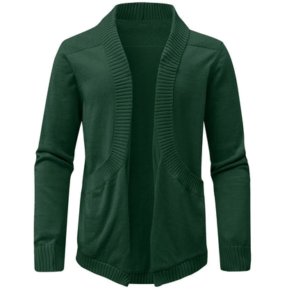 Men's Sweater Cardigan Spring Casual Classic V-neck Solid Color Cardigan Knit Soft Sweater Fashion Male Tops US Size