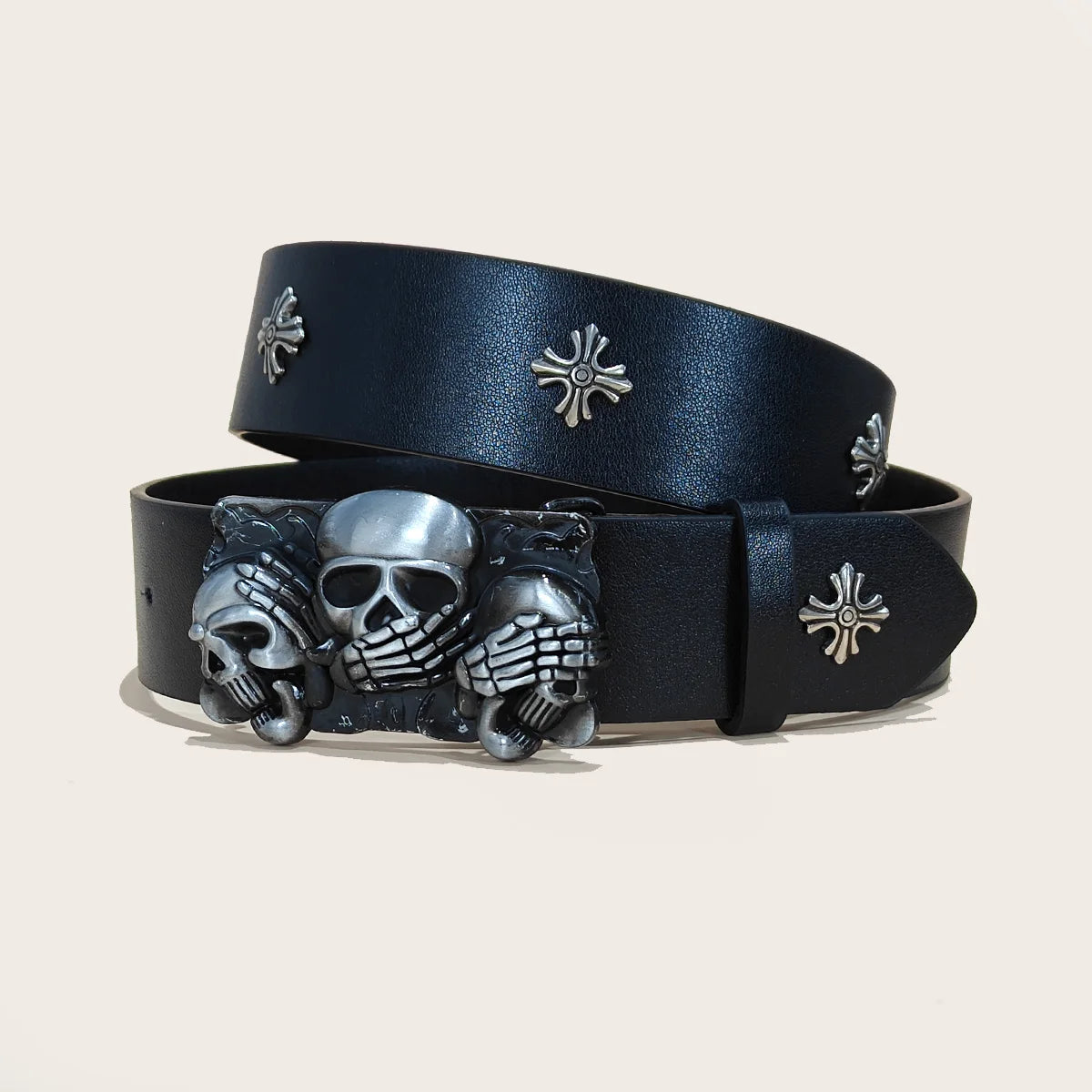 Fashion Punk Belt Cross Melancholic Second-generation Belt Design High Quality Gothic Accessories Plus Size Belt for Men Women