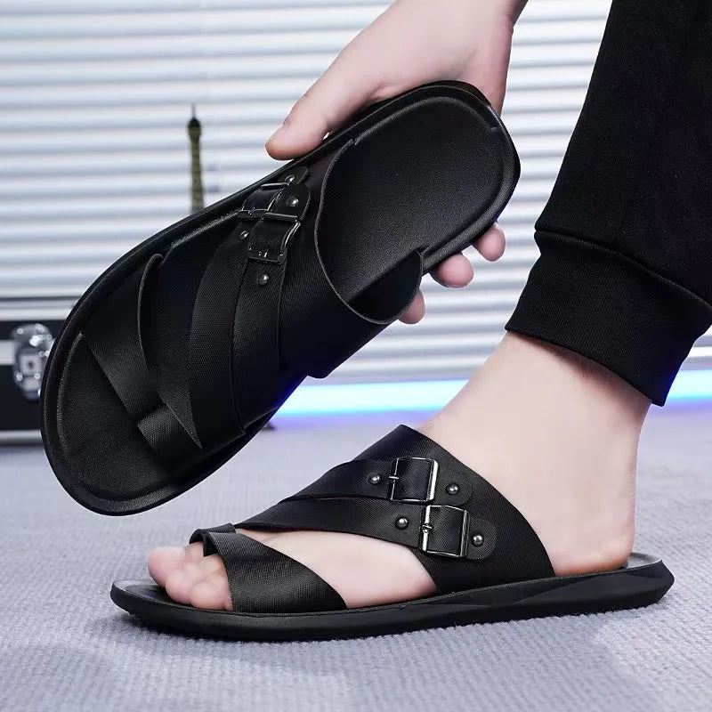 New Men's Daily Slippers Outdoor Casual Sandals Non-slip Lightweight Male Cool Slides Outdoor Man Half Drag Flip-flops Sandalias