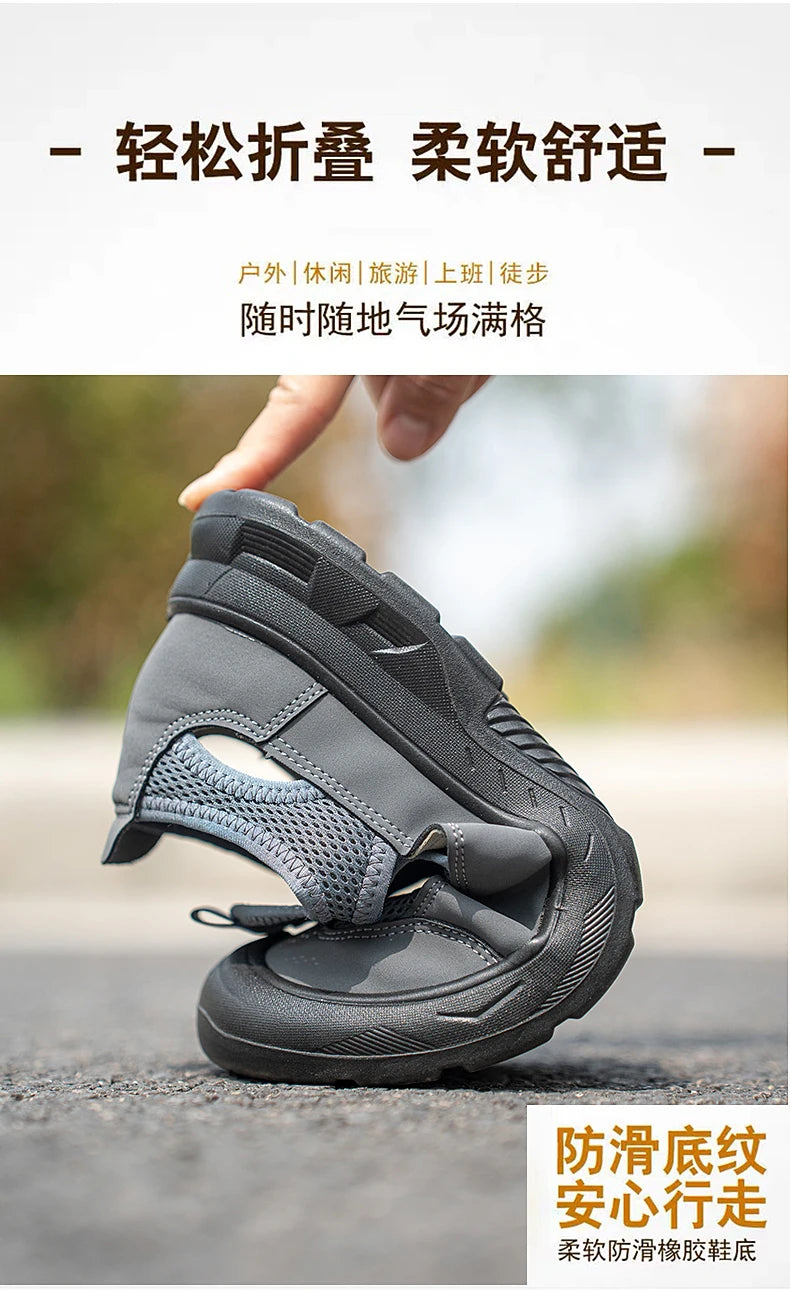 2025 Summer Men's Sandals New Hollow Breathable Beach Shoes Ultra Light Anti Slip Summer Casual Shoes Walking Shoes