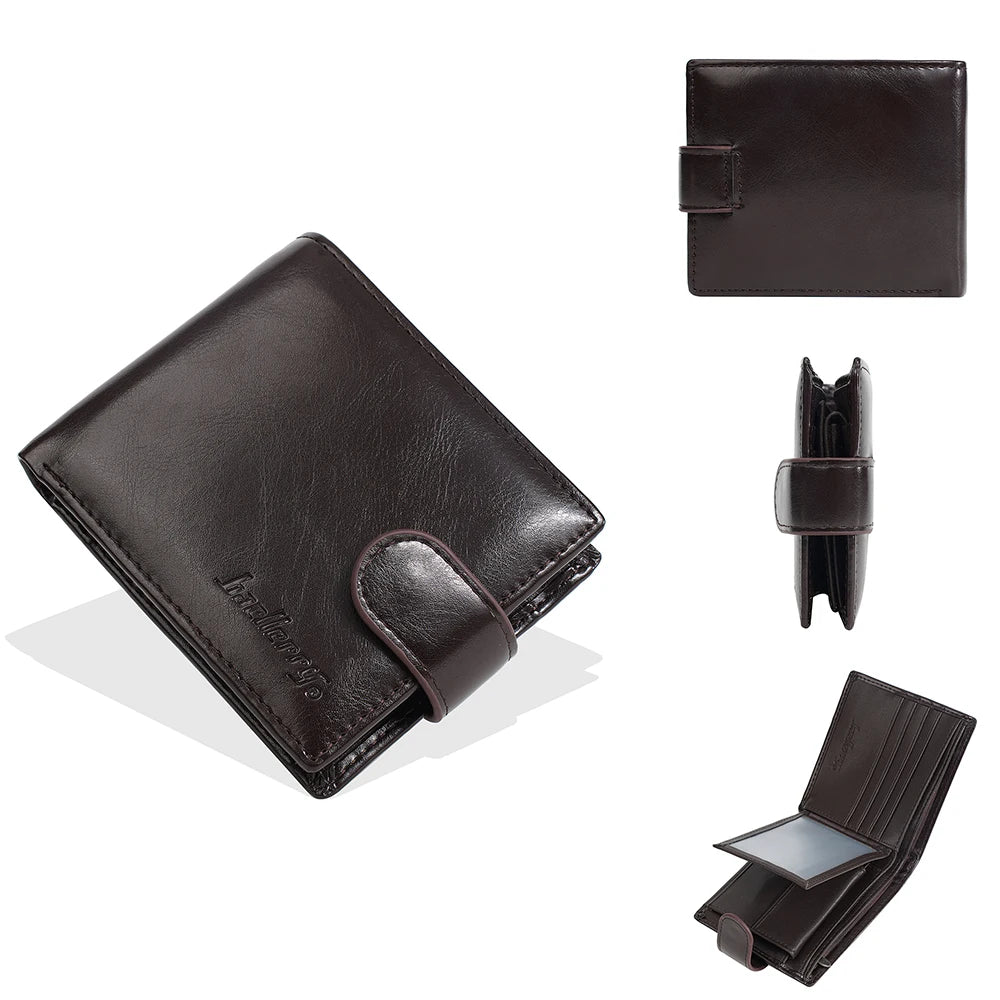 Baellerry New Short Men Wallets Zipper Coin Pocket Business Male Purses High Quality PU Card Holder Small Wallet For Men