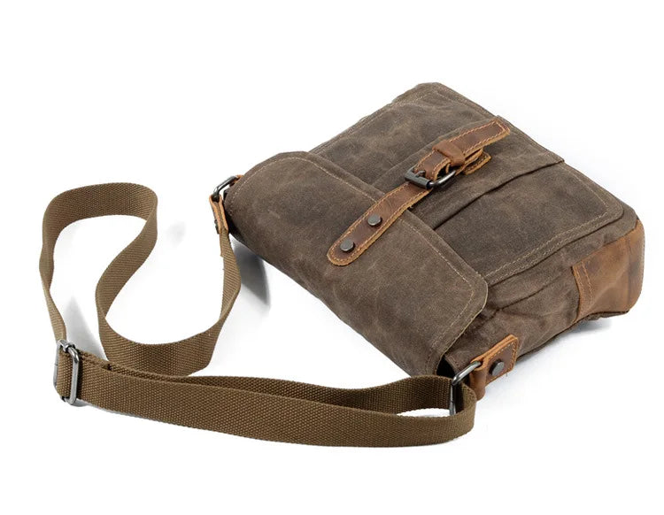 Retro crossbody bag casual canvas shoulder bag simple men's crossbody bag water-resistant men's bag horizontal Crossbody bag