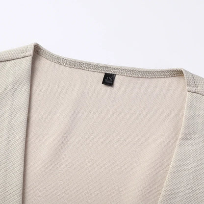 New Men's Casual Solid Color Long Sleeved Cardigan Cloak Spring and Autumn Fashionable Comfortable Top