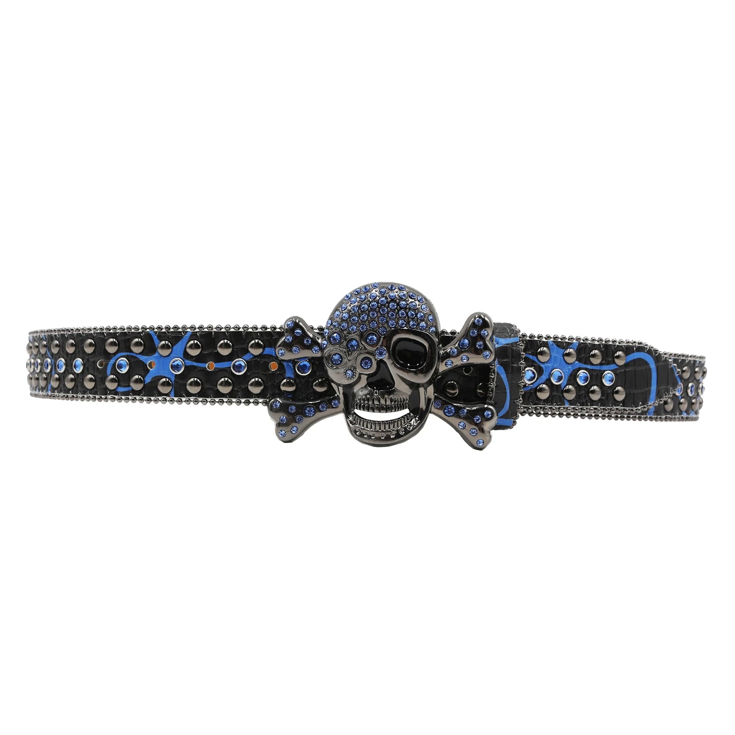 Rhinestone belt Skull Designer Belt Fashion Luxury Mens Belt and Lady Leather Decorated with Colorful Diamonds
