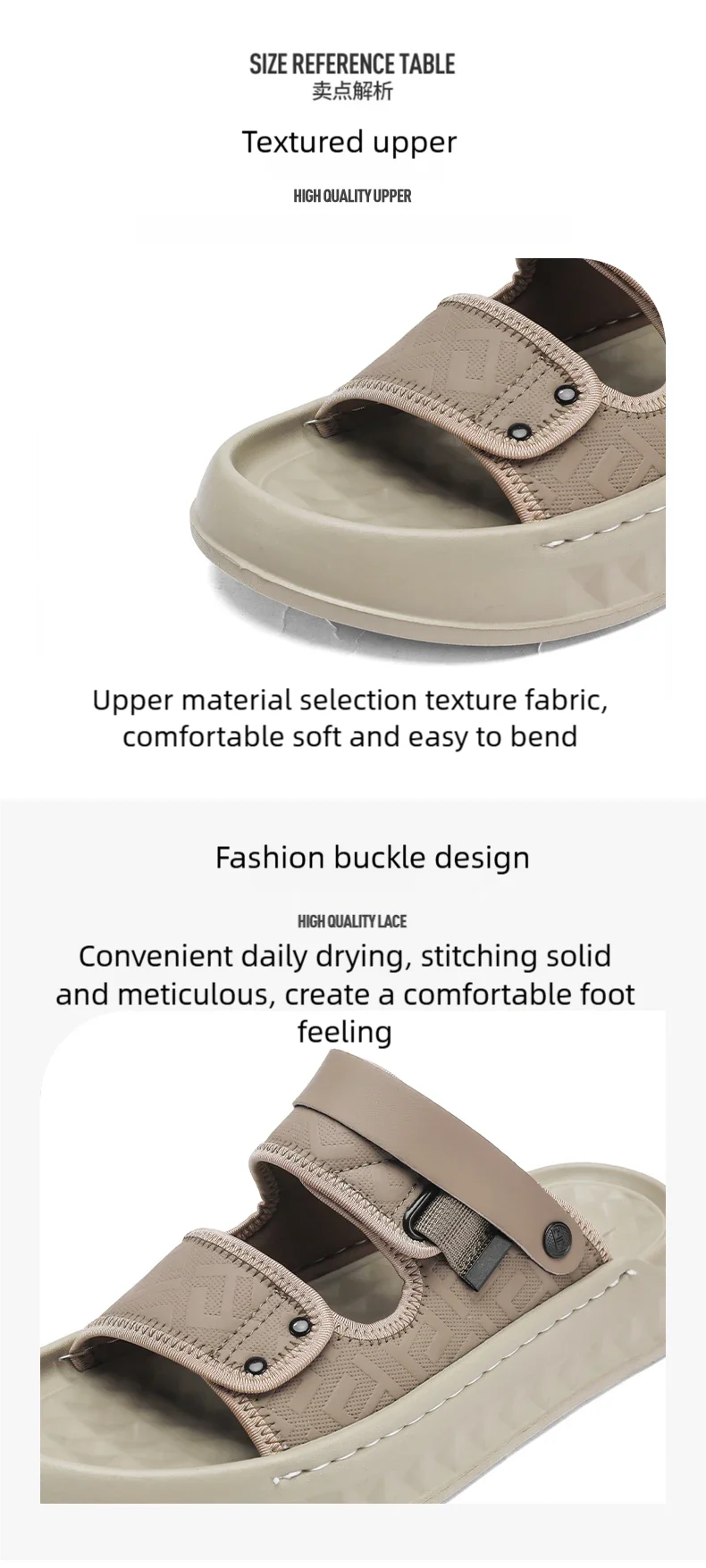 Men's casual slip on sandals summer soft-sole breathable lightweight outdoor walking shoes fashion sports Dual-purpose slippers