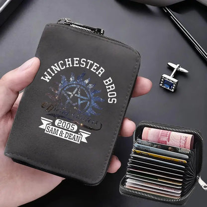 Supernatural Multifunctional Card Bag 11 Cards Slot Credit Card Holder Anti Demagnetization Wallets Cover Zipper Wallet for Men