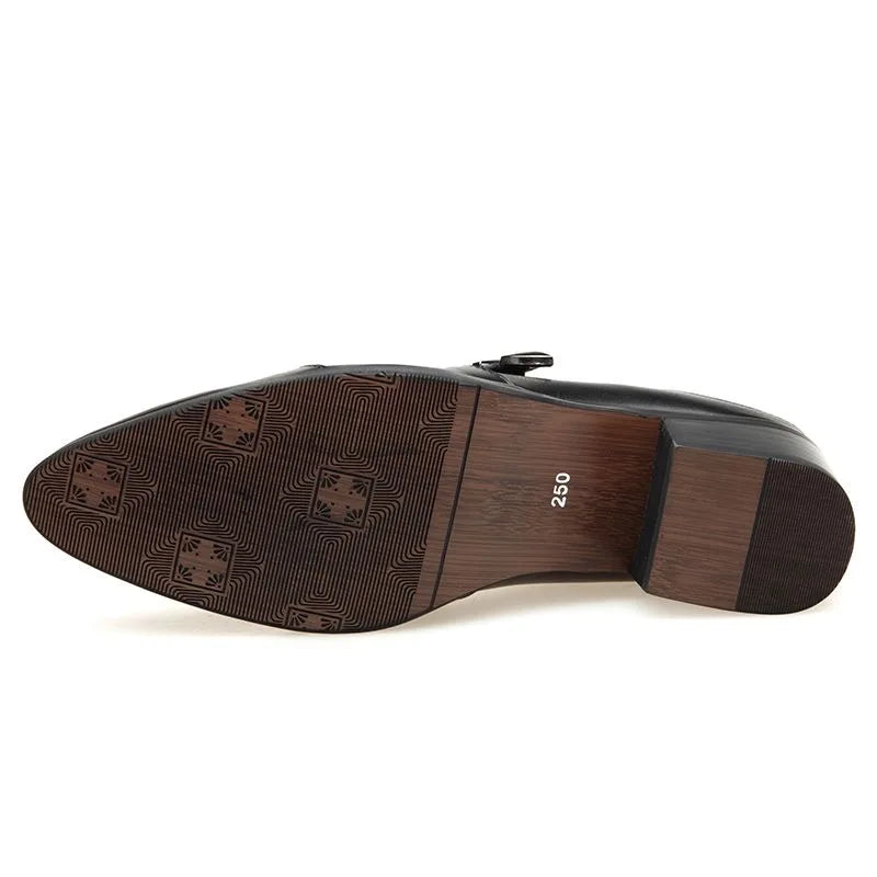 Men Half Slipper Shoes 5CM High Heels Slides Luxury Loafers Fashion Zapatillas Hombre Casual Shoes Sapato Social Masculino Mules