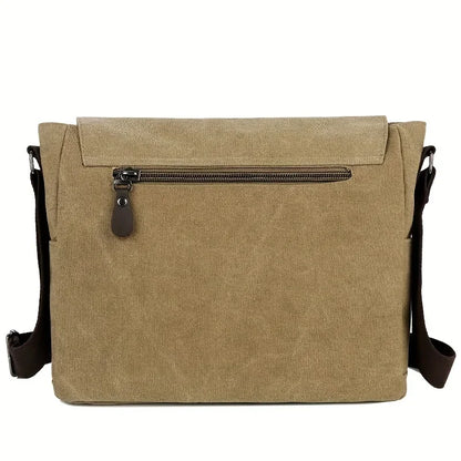 Retro Canvas Messenger Bag for Men, Large Sling Bag, Casual Crossbody Bag for Hanging Out Daily Commute, School Bag College Bags