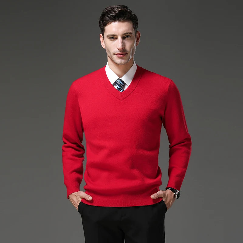 Top Grade Thick Anti-Pilling New Fashion Brand Autum Winter Knit Pullover Men Slim Fit Sweater Business Casual Woolen Jumper