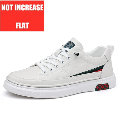 Spring Autumn Flat /5cm Elevator Shoes Men Casual Genuine Leather Sneakers Leisure Height Increase Breathable Men Loafers Trendy