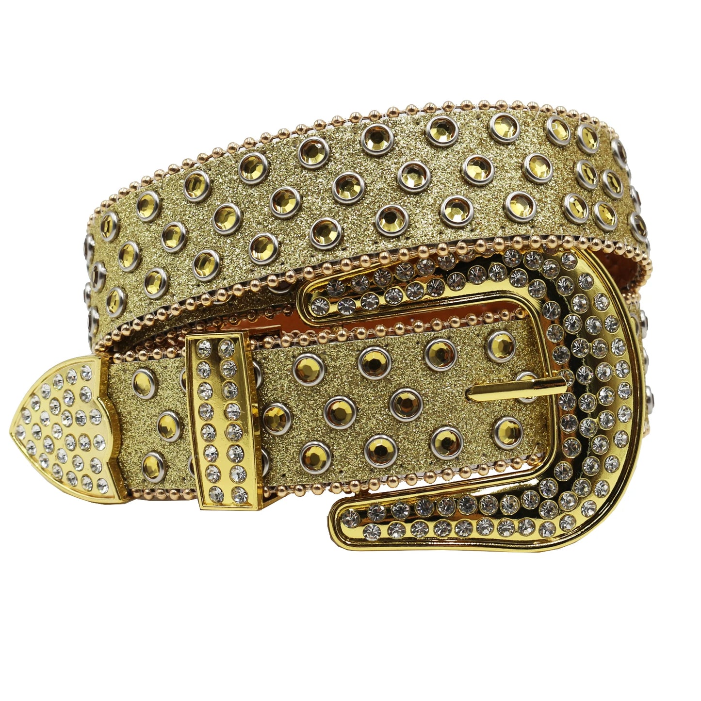 Leopard Women's Jeans Rhinestone Large Size Belt Men's Belt Western Denim Shiny Design Leather HipHop Punk Rock Y2K Style Belt
