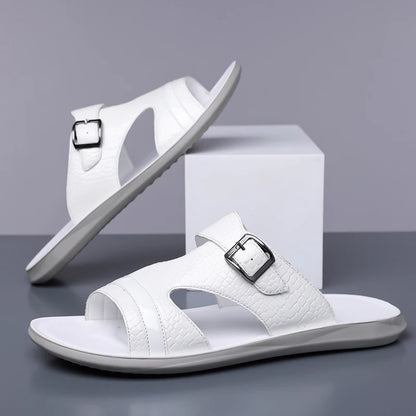 Plus Size 38-48 Hot-selling Men Slippers Sole Open Toe Beach Slides All-match Man Flip Flops Versatile Half Flats Sandals Slides