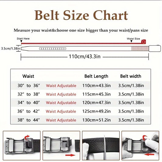 Versatile Men's Leather Belt With Micro Adjustable Feature, Ideal For Dressing Up Any Outfit, Great Gift Option For Any Occasion