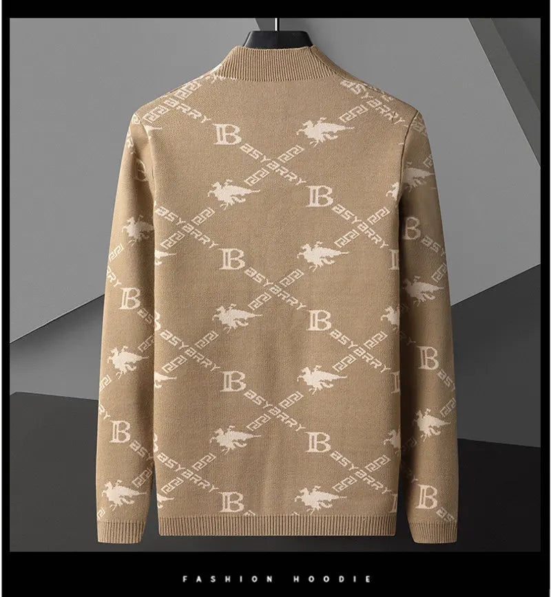 Men's Knitted Sweater Jacket Light Blue Coat Casual Fresh Stylish Youth Versatile Cardigan Sweater