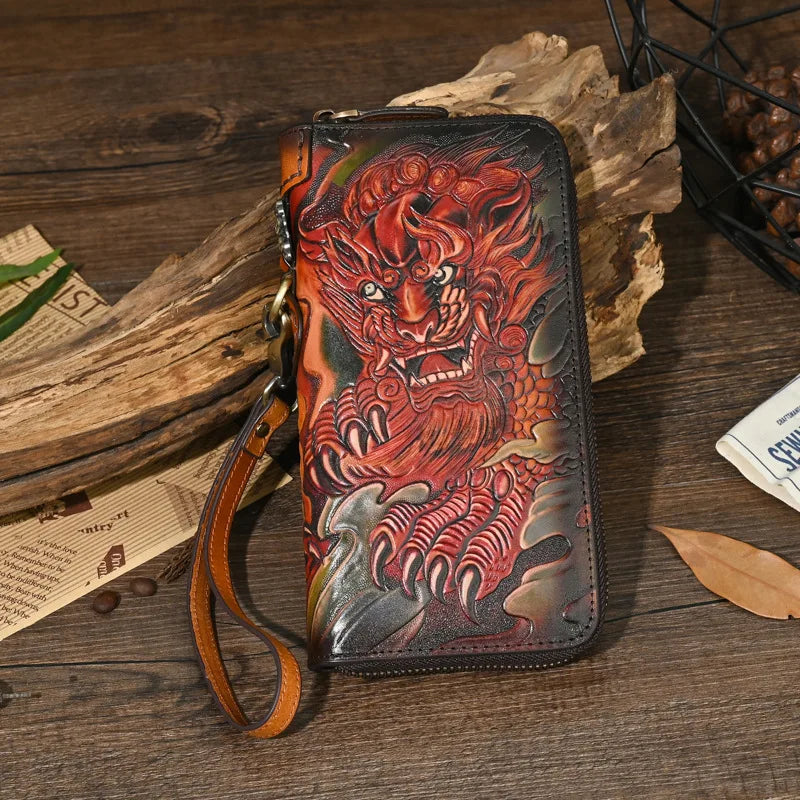 Men's Genuine Leather Wallet with Handcrafted Embossed Design