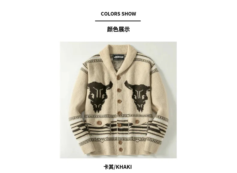 2026 Autumn Winter Men's Christmas Sweater Coat Thick Warm Sweater Cardigan Jumpers Zipper Coat with Pocket Men Knitted Sweater