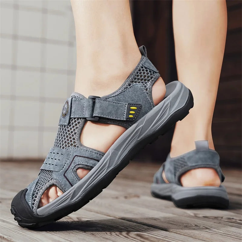 Summer Men' Sandals Breathable Beach Shoes Outdoor Men Casual Sandalies Fashion Male Casual Flats Quick Dry Walking Summer Shoes