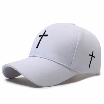 New Cross Embroidered Baseball Hat Adjustable UV Protect Duck Tongue Cap Breathable Show Face Small Sun Hat Unisex