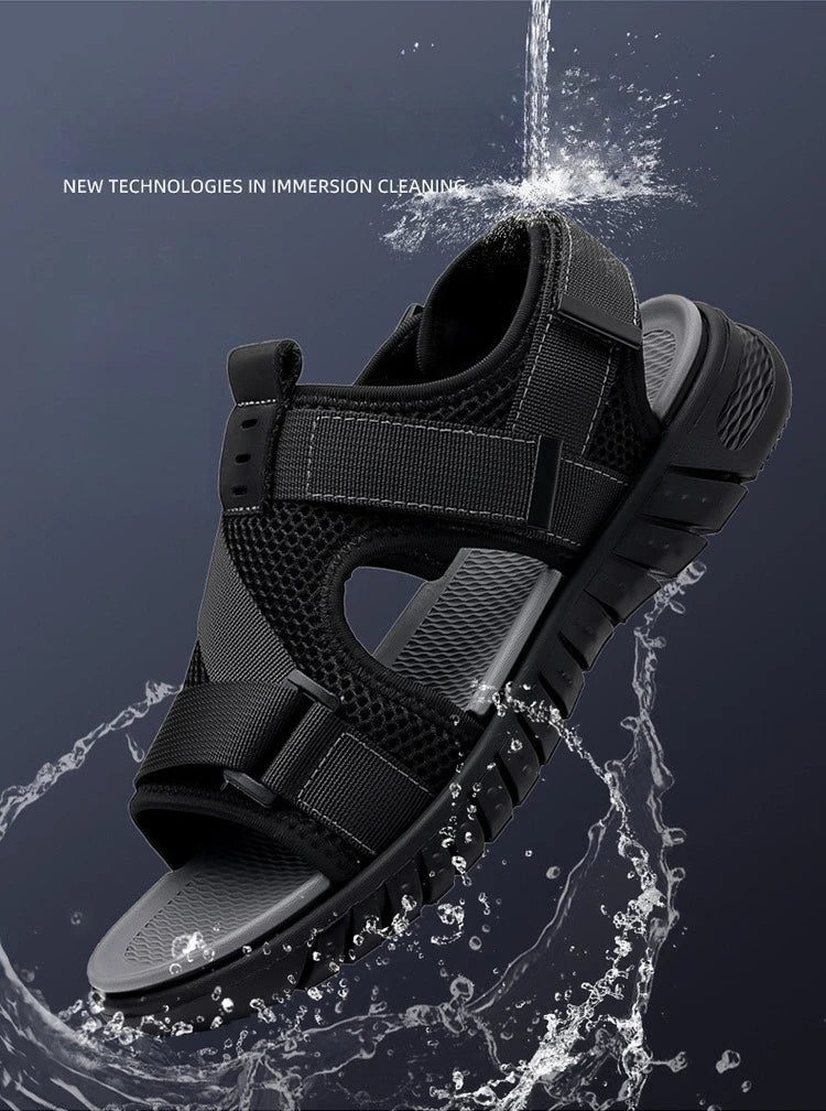 Men's 2026 New Summer Water Shoes Slip-On Breathable Mesh Quick-Dry Anti-Slip Driving Beach Outdoor Sports Sandals