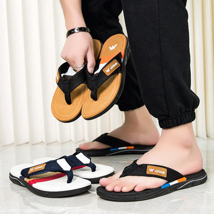 Summer new thick-soled casual flip-flops for men, anti-slip, anti-odor and wear-resistant, beach flip-flops for outdoor wear