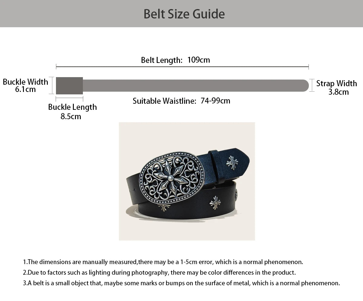 Fashion Punk Belt Cross Melancholic Second-generation Belt Design High Quality Gothic Accessories Plus Size Belt for Men Women