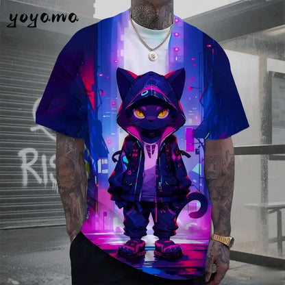 Men's T-Shirts Hip Hop Bear Pattern 3D Print Men's Clothing Summer New Streetwear Oversized Unisex T-Shirt Harajuku Men Clothes
