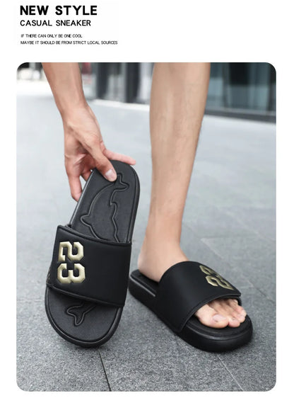 Men's Platform Slippers EVA Soft Soled Pillow Slippers Summer Beach Flip Flops Anti Slip Bathroom Home Fashionable Slippers