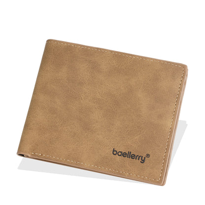 New Men's leather short wallet thin wallet Lightweight minimalist soft wallet