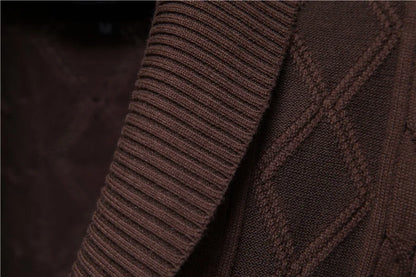 Men Cardigan Casual V-Neck Long Sleeve Sweater Men Coat